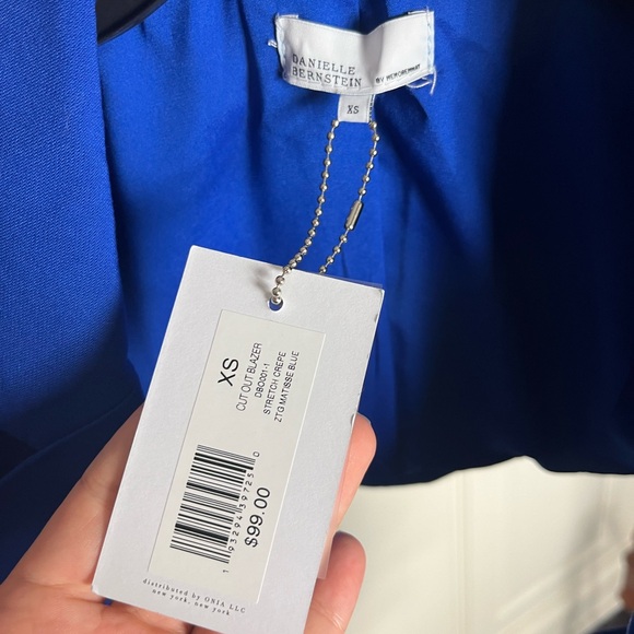 NWT Danielle Bernstein Blue Tie Blazer - Picture 5 of 7
